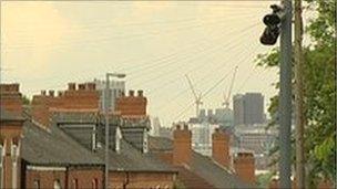 Street scene showing one of the cameras in Birmingham