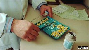 generic pic of pharmacist with pills