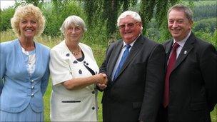 From the left: Julie James (deputy chairman), Mary Taylor (out going chair), Eric Saxon (newly elected chair) and John Cook (chief executive)