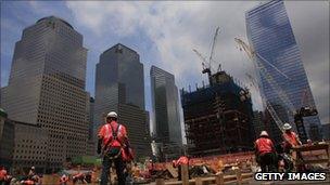 Construction work at the Ground Zero site