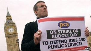 A PCS union member on strike