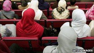 Muslim women at talk by Hizb ut-Tahrir