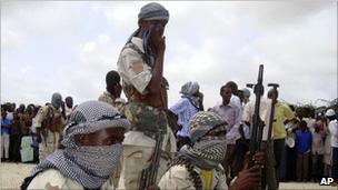 Al-Shabaab fighters in Somalia, July 2010