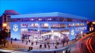 Artist's impression of the new development at Goodison Park
