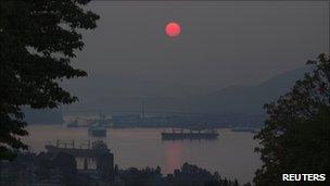 Smoke over Vancouver, British Columbia