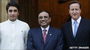 Bilawal Bhutto Zardari, Asif Ali Zardari and David Cameron