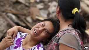 Survivors of the landslides in Zhouqu (9 August 2010)