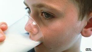 boy drinking milk