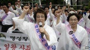 South Korean protesters outside the Japanese embassy, Seoul - 10 August 2010