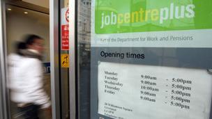 Woman entering a job centre