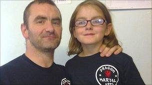 Eric Williams and his nine-year-old daughter Anna Lumley-Williams, who was diagnosed with type-1 diabetes when she was three