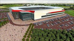 Impression of new stadium