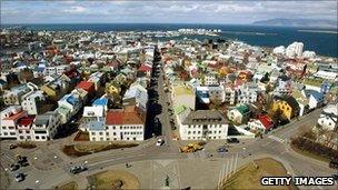 Aerial view of Reykjavik