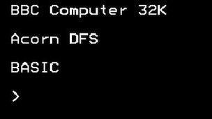 BBC Micro start screen, BBC