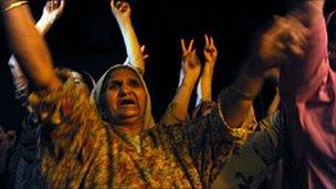 Women protesters in Indian-administered Kashmir