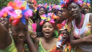 People celebrating at the carnival