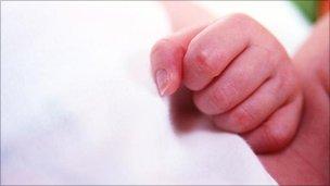 Newborn baby's hands