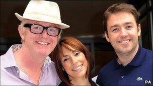 Chris Evans, Alex Jones and Jason Manford