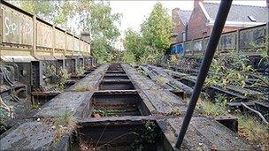 Rail track on Friar Gate