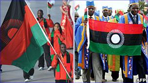 Malawi's old and new flags