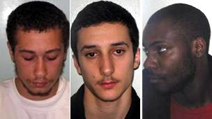 Gang members Callum Hall, Deniz Ozdil and Anthony Babalola