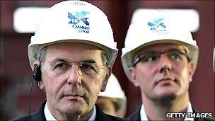 IOC president Jacques Rogge (l) with Dmitry Chernyshenko, president of the Sochi 2014 organising committee