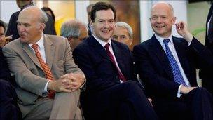 Vince Cable, George Osborne and William Hague