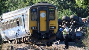 Scene of the crash in Little Cornard