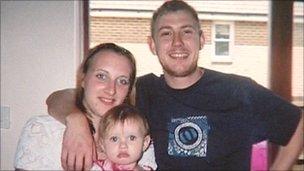 Sammy Betts and Michael Bishton with their daughter