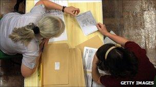 student receiving A-level results in 2009