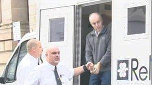 Jeffrey Lendrum (right) arriving at court