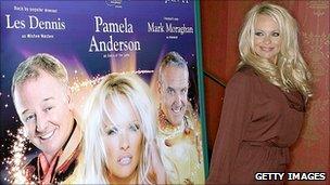 Pamela Anderson promoting Aladdin