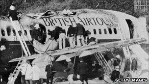 British Airtours plane after 1985 fire