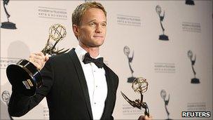 Neil Patrick Harris with his Emmy Awards