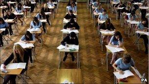 Students sitting exams