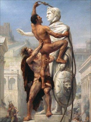 The drama of the sacking as caught by French painter Jean Noel Sylvestre in 1890