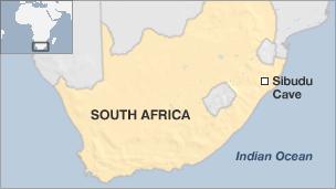 Map of South Africa indicating position of Sibudu Cave