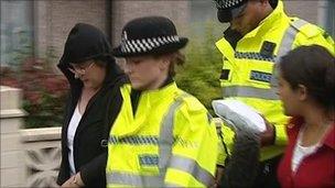 Mary Bale (left) near her home on Wednesday