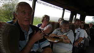 Tourists visit the town of Holmfirth