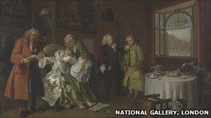 Marriage A-la-Mode, 6: The Lady's Death by William Hogarth