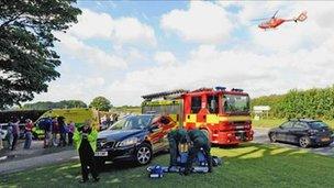 Emergency services at the scene