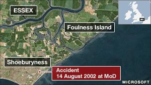 Map showing scene of accident