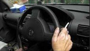 driver smoker in vehicle