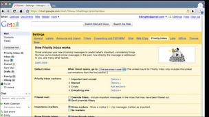 Gmail priority settings