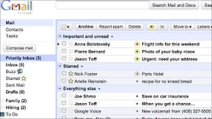 close up of Gmail priority feature