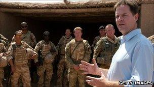 Nick Clegg alongside UK troops in Afghanistan