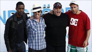 Grown Ups stars (left-right) Chris Rock, David Spade, Kevin James and Adam Sandler