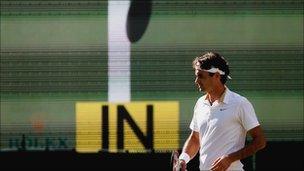 Roger Federer and Hawk-Eye