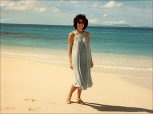 Jan on holiday in Antigua in 1986