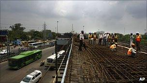 Delhi metro construction site